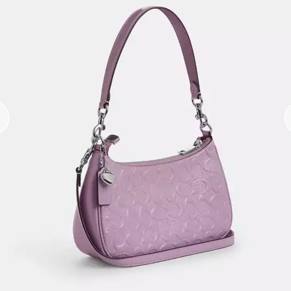 Coach Teri Shoulder Bag in Signature Leather with Heart Charm - Picture 6 of 8